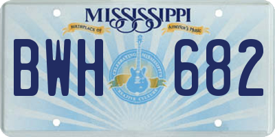 MS license plate BWH682