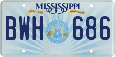 MS license plate BWH686