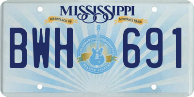 MS license plate BWH691