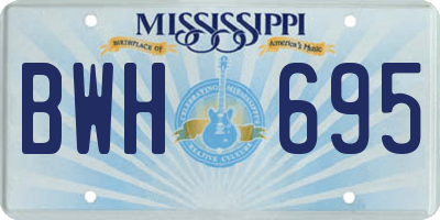 MS license plate BWH695