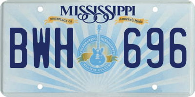 MS license plate BWH696