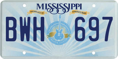 MS license plate BWH697