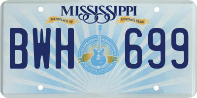 MS license plate BWH699