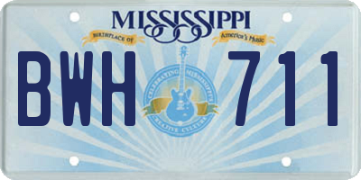 MS license plate BWH711