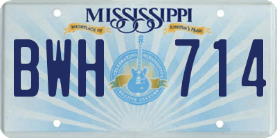 MS license plate BWH714