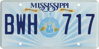 MS license plate BWH717