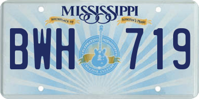 MS license plate BWH719