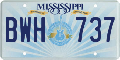 MS license plate BWH737