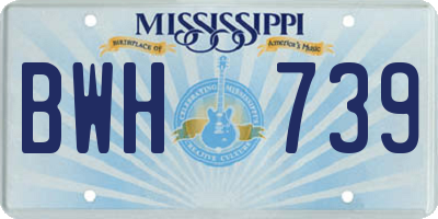 MS license plate BWH739