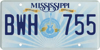MS license plate BWH755