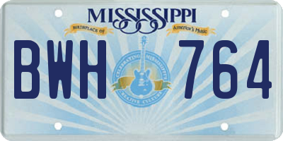MS license plate BWH764