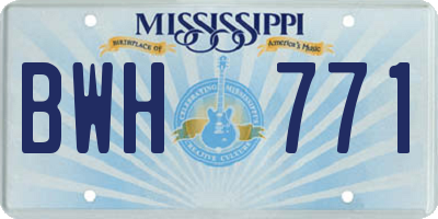 MS license plate BWH771