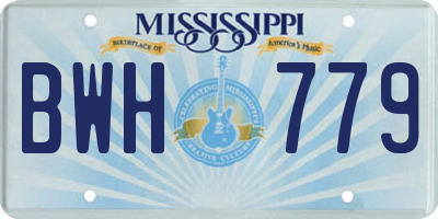 MS license plate BWH779