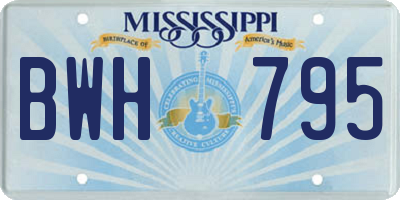 MS license plate BWH795