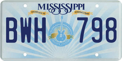 MS license plate BWH798