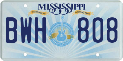 MS license plate BWH808
