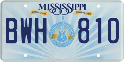 MS license plate BWH810