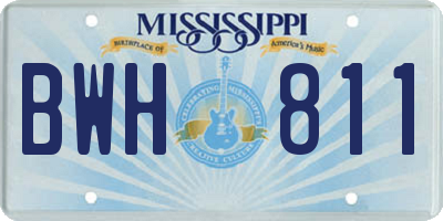 MS license plate BWH811