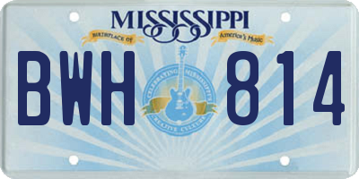 MS license plate BWH814