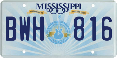 MS license plate BWH816