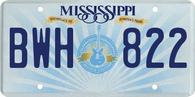 MS license plate BWH822