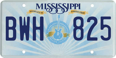 MS license plate BWH825