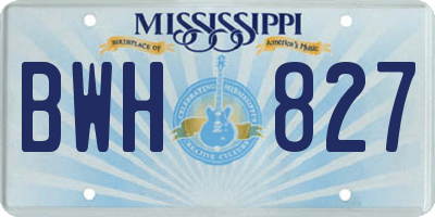 MS license plate BWH827