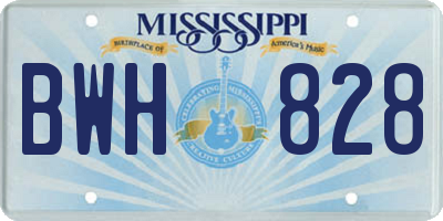 MS license plate BWH828