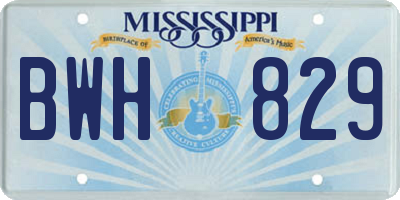 MS license plate BWH829