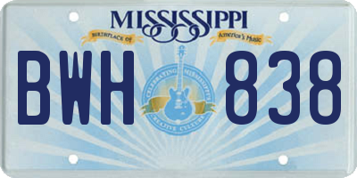 MS license plate BWH838