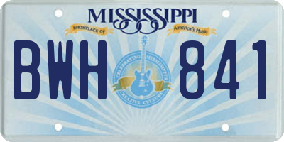 MS license plate BWH841