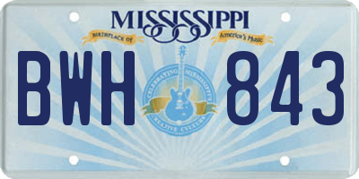 MS license plate BWH843