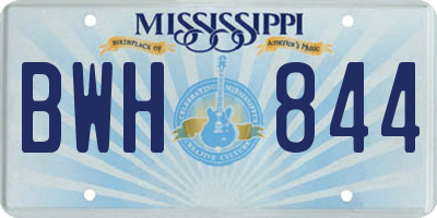 MS license plate BWH844
