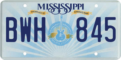 MS license plate BWH845