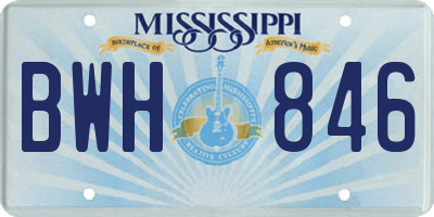 MS license plate BWH846