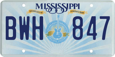 MS license plate BWH847