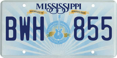 MS license plate BWH855