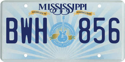 MS license plate BWH856