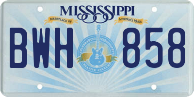 MS license plate BWH858