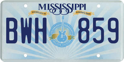 MS license plate BWH859