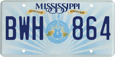 MS license plate BWH864