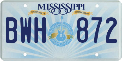 MS license plate BWH872