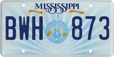 MS license plate BWH873