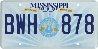 MS license plate BWH878