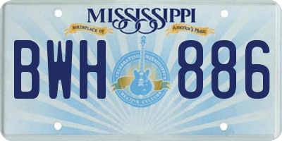 MS license plate BWH886
