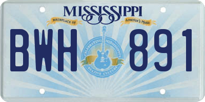 MS license plate BWH891