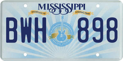 MS license plate BWH898