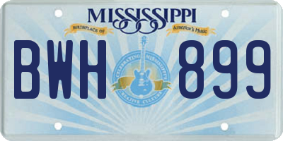 MS license plate BWH899