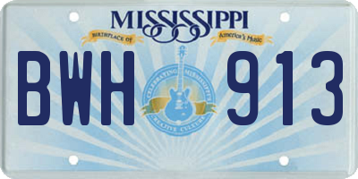 MS license plate BWH913