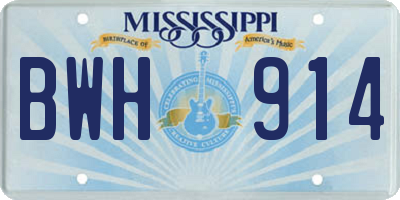 MS license plate BWH914